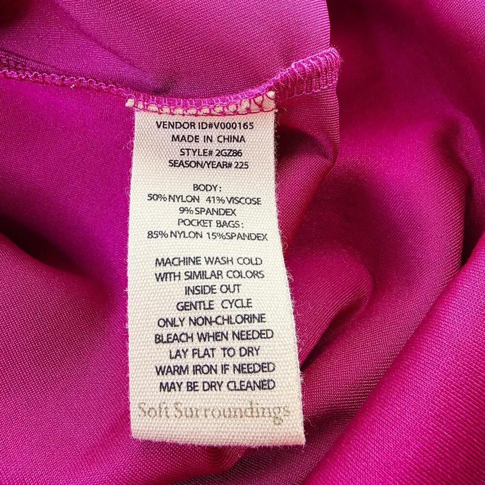 Soft Surroundings Hannah Maxi Dress Small Raspberry Twist Neck Scooba Knit Soft